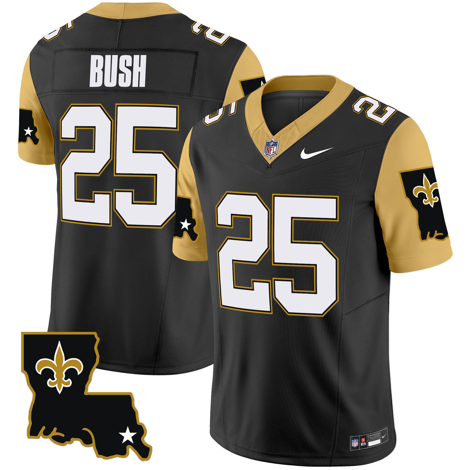 Men New Orleans Saints #25 Bush Black 2024 Nike 1987 Legacy Vapor Limited NFL Jersey->indianapolis colts->NFL Jersey
